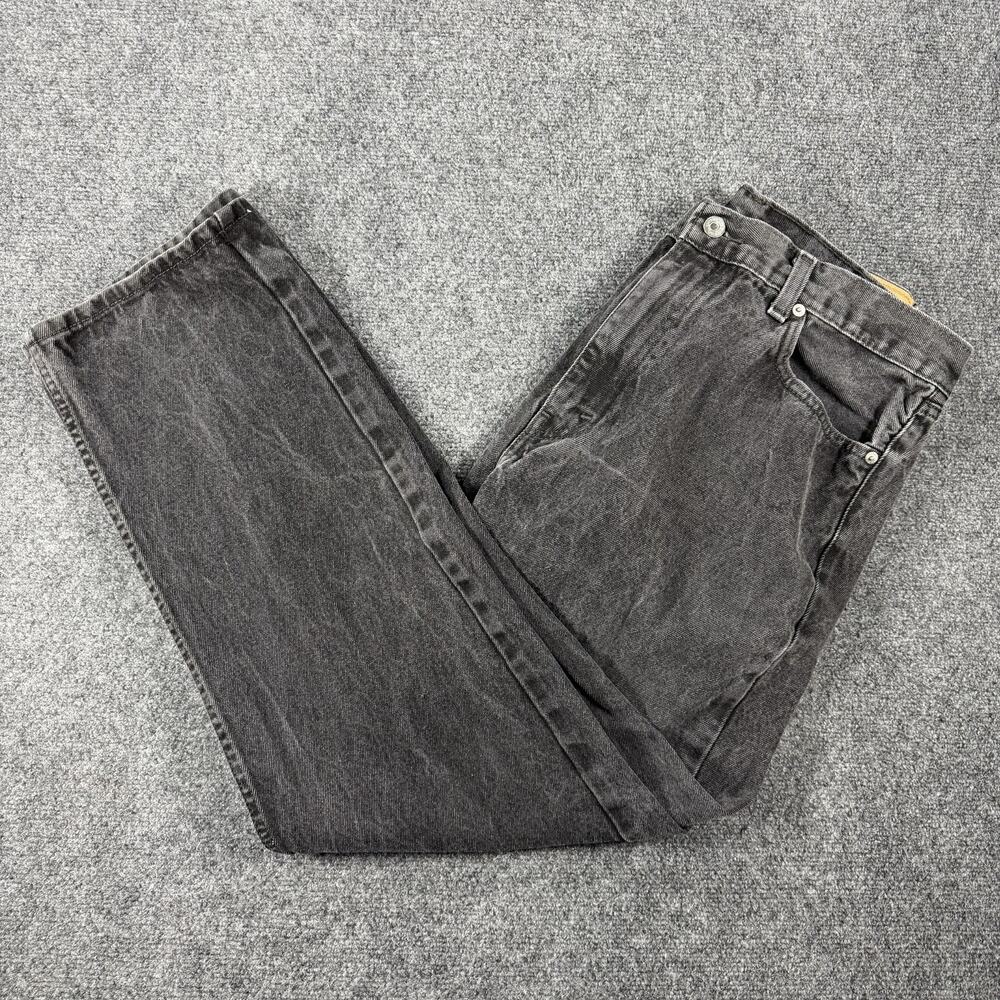 Levi's 505 Black Regular Fit Straight Leg Denim Jeans Men's Size W38 L32